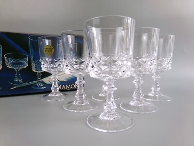 Cristal d'Arques Gläser ''Diamant'' x 6. Sherry Portwein. Kristallglas. 120ml