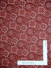Bandana Western Cowboy Cowgirl Warm Brown Cotton Fabric By The Yard
