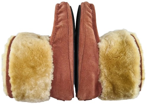 SUPERLAMB Navajo Mokassin Slipper Damen Booties 9 orange türkis Lammfell Fleece - Bild 6 von 12