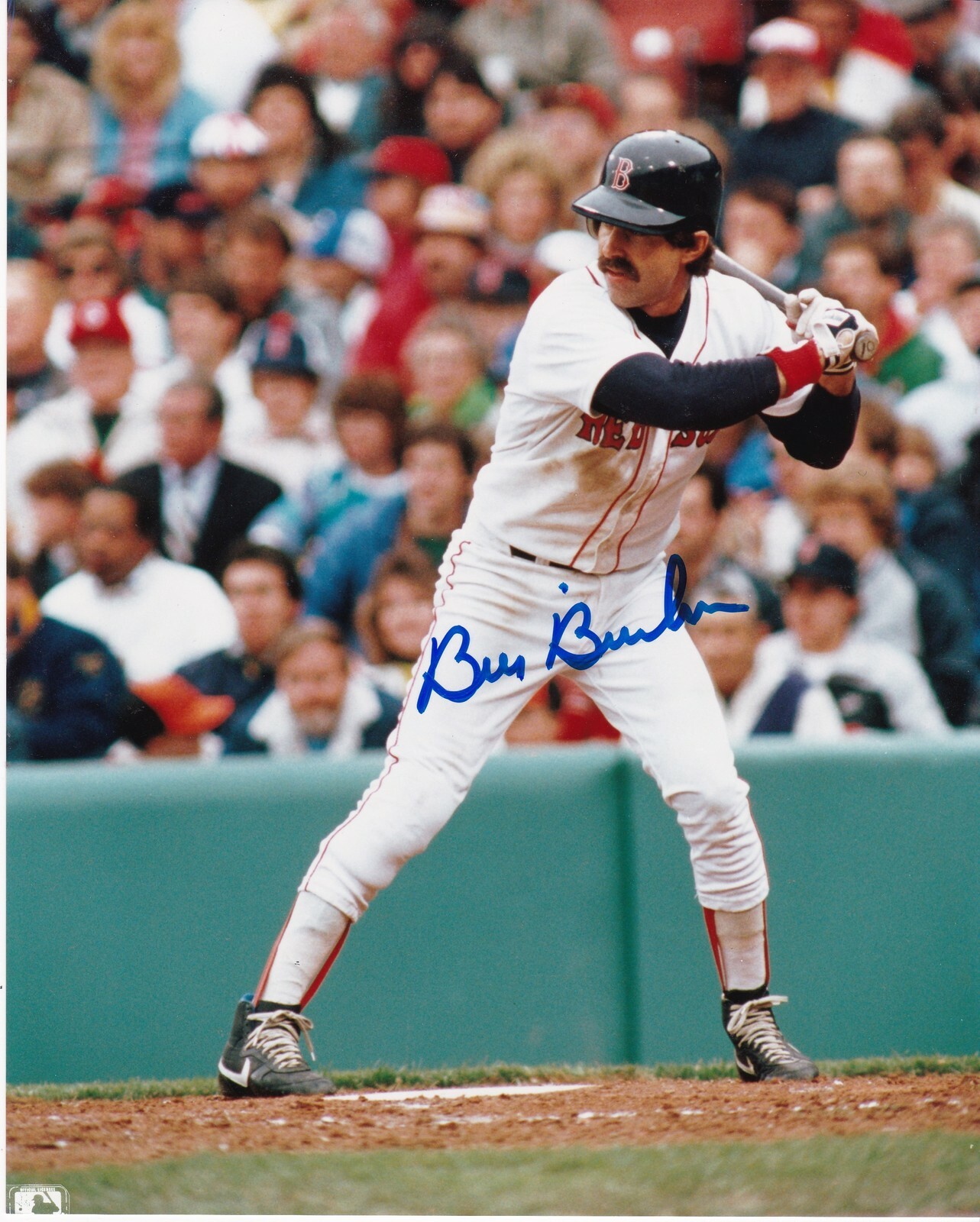 BILL BUCKNER BOSTON RED SOX ACTION SIGNED 8x10 