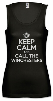 Keep Calm And Call The Winchesters Damen Tank Top Supernatural Fun Pentagram Sam