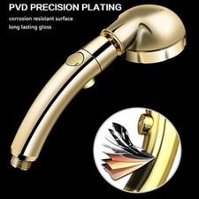 RV Hand Held Shower Head Gold 3 Mode Water Pressure Hose Camper Mobil Home