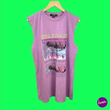 MISSGUIDED Women's Muscle Vest, Colorado Print, Soft Jersey, Lilac, UK 6 | EU 34