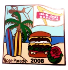 IN-N-OUT BURGER Pin Rose Bowl 2008 Parade Pin Licensed Spec Ed IN-N-OUT BURGER