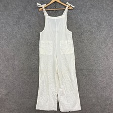 Glassons Womens Jumpsuit Size 6 Cream White Sleeveless Linen Adjustable 16001