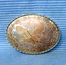 Western Eagle Belt Buckle Working Cowboy Cowgirl Vtg 80s W USA      .TYC666
