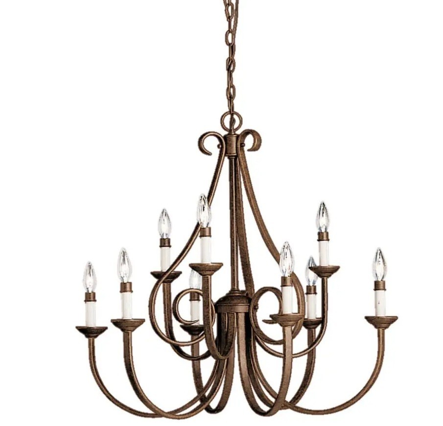 Kichler Dover 9 Light Chandelier 2031TZ in Tannery bronze