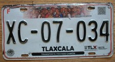 PLACA ÚNICA MÉXICO ESTADO DE TLAXCALA - 2017/19 - XC-07-034 - CAMIÓN