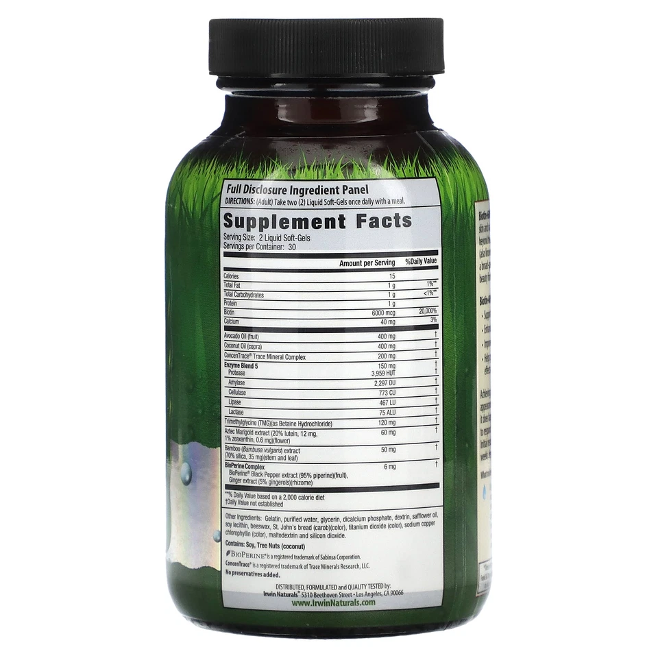 Biotina-6000, 60 cápsulas blandas líquidas Foto 2 de 2