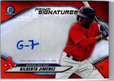 2020 Bowman Chrome Prime Signatures Orange Refractor /25 gilberto jimenez
