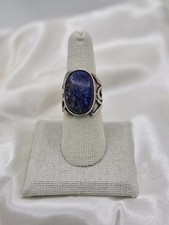 Vintage Lapis Lazuli Sterling Silver Ring Size 7.5 Mexico