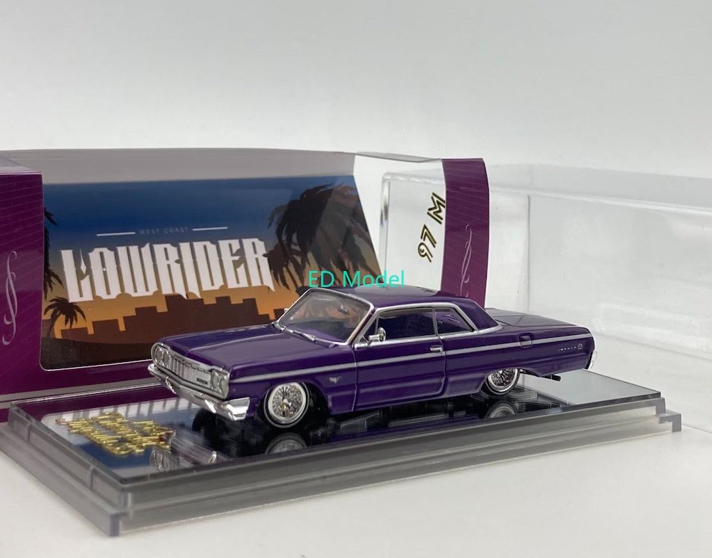 BN 97M 1:64 Purple 1964 Impala SS Lowrider Sports Model Diecast