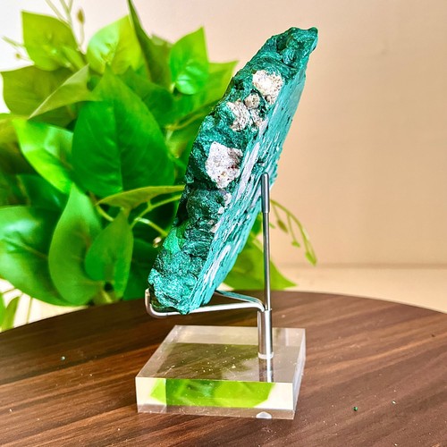 1.19LB Natural malachite slice crystal luster quartz mineral specimen healing - Picture 5 of 13