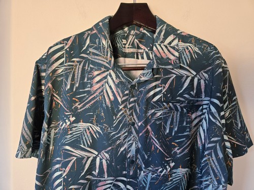 All In Motion Mens Snap Up Collared Tropical Hawaiian Shirt Sz XXL Lightweight - Picture 2 of 11