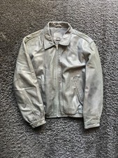 VTG Coach Jacket Mens Medium Black Soft Leather Full Zip Bomber Faded Retro 90s