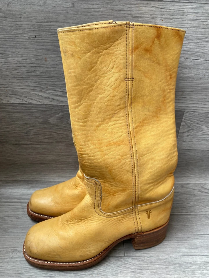 De colección Frye Campus Western Puntera Cuadrada Banana 14L Vaquero Niño Botas Mujer Talla 9M Foto 4 de 4