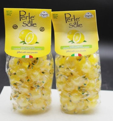 2 Bags 10.5 Oz Ea/ 21 Oz Total Perle Di Sole Hard Candies Lemon Flavored 2029