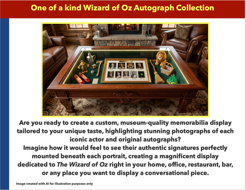Wizard of Oz Main Cast Autographs with $14,991 in Travel & Dining Rewards!