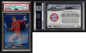 2017 Topps Chrome UCL Blue Refractor /150 Thomas Muller #95 PSA 10 GEM MT Auto