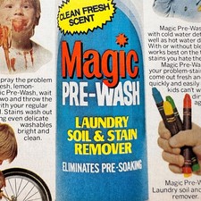 1974 Magic Pre Wash Laundry Stain Remover Vintage Print Ad Home Advert