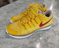 Rare Nike Custom Grass Court Tennis Shoes – Touring Yellow/Red/White Rubber Sole