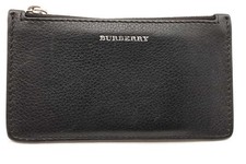 Burberry Black  Green Leather Card Case Wallet Eb0925crdu