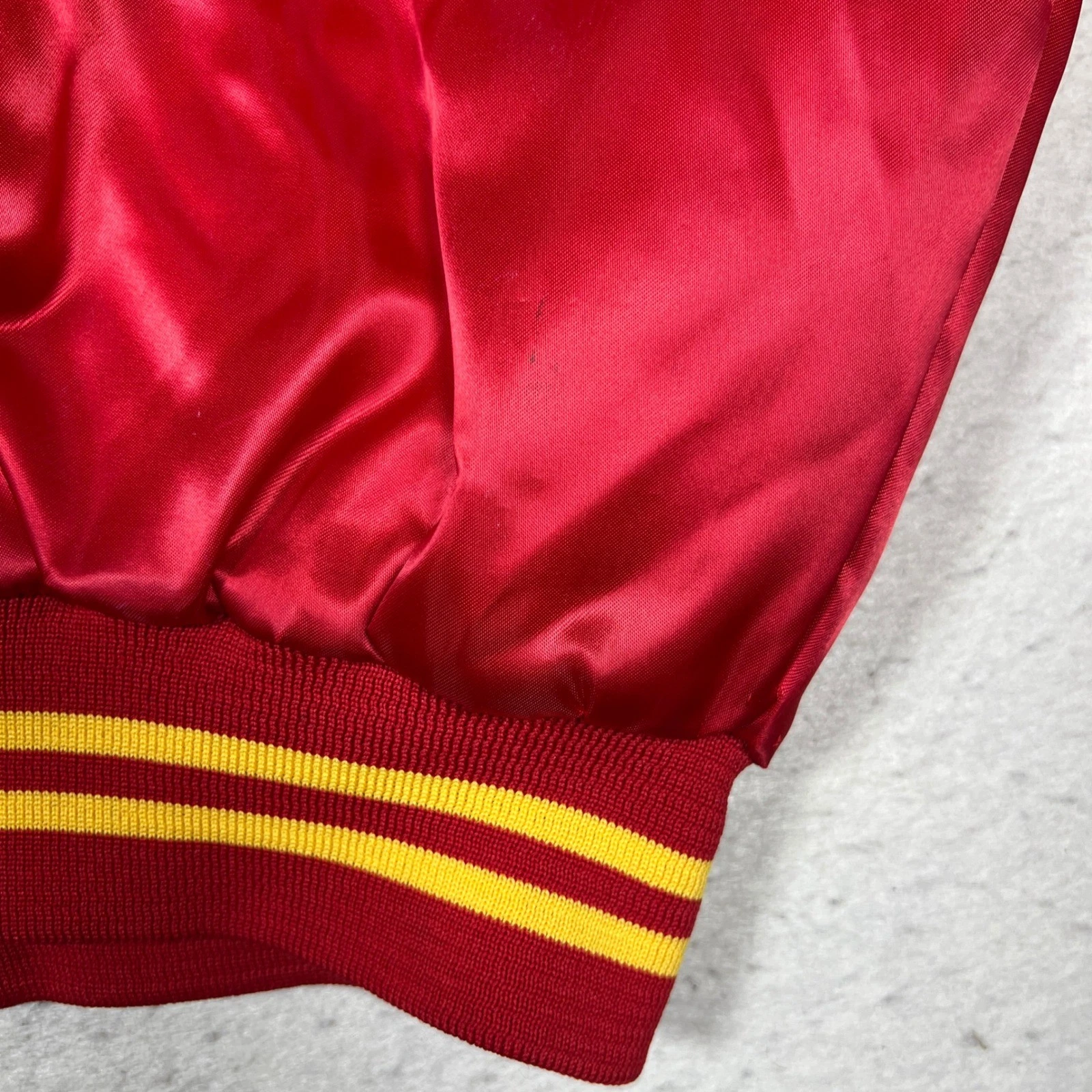 Vintage Soffe US Marines Satin Bomber Jacket Mens XXL Red USMC Embroidered USA - product detail image 10