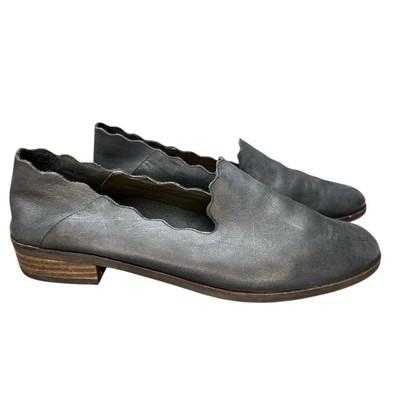Lucky Brand Leather Slip On Loafers Flats Scalloped Edge  display picture 1