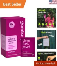 Flushable Wipes Portable Mini Butt Wipes for Adults Travel 32 Count