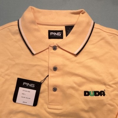 PING Collection Polo Shirt DUDA Yellow P290 Embroidered Mens L Short Sleeve
