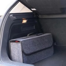 Dark Gray Felt Car Storage Box Thickened Large Organizer Soft Storage Bag