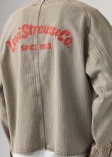 Levis Union Engineers Coat Beige Denim Cardigan Relaxed Fit 71390006 Men's Sz L