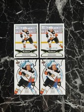 (4) Trevor Zegras 2021-22 Parkhurst / 2021-22 Upper Deck Ice Rookie Card FLYERS
