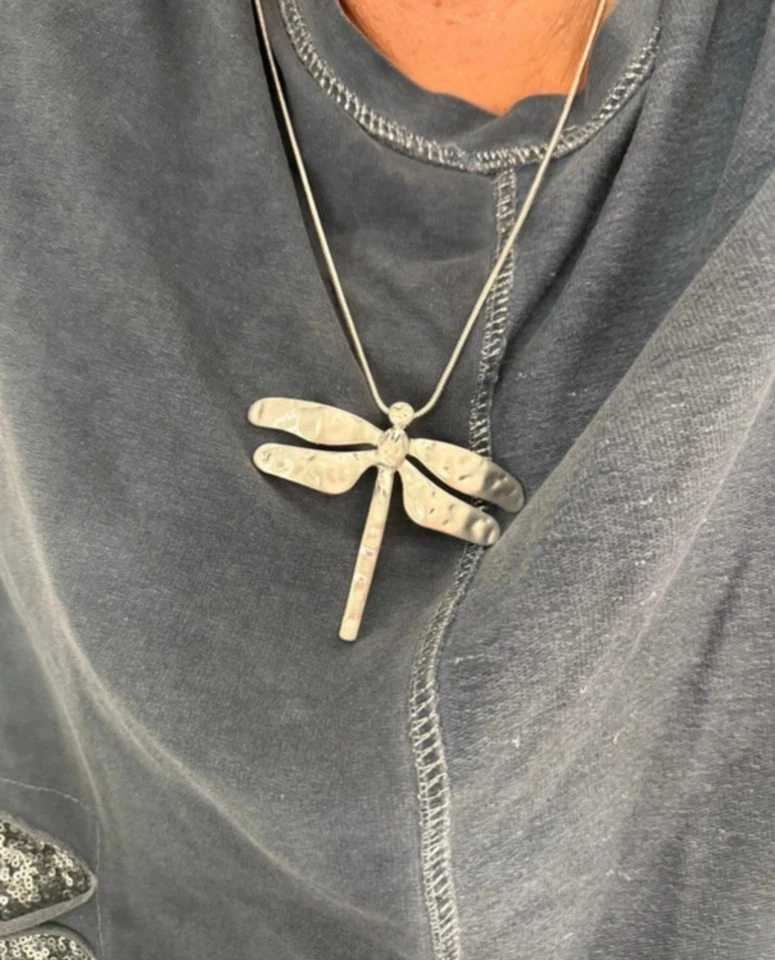 Libelle Anhänger Halskette Kette Ethno Gothic Schmuck edel Gehämnert neu - Bild 2 von 3