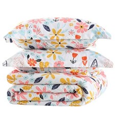 Floral Comforter Set for Girls Size, Kids Cute Patterned Full Boho Floral