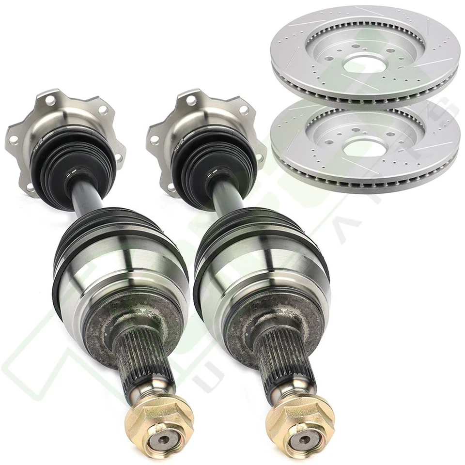 Front Side CV Axle + Brake Discs Rotors Fit for 2008-2013 Chevrolet Avalanche Foto 3 de 4