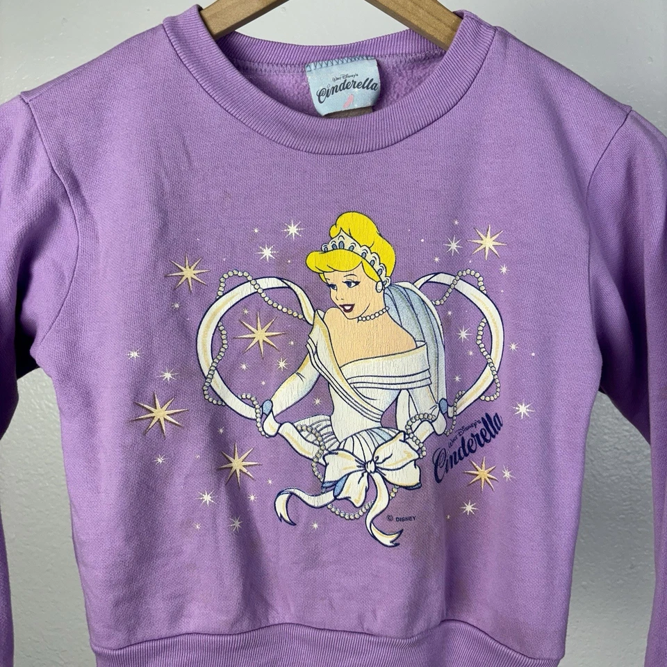 Sudadera Vintage Disney Princesa Cenicienta Niños 80’s 90’s Sudadera Niñas 5X Foto 2 de 4