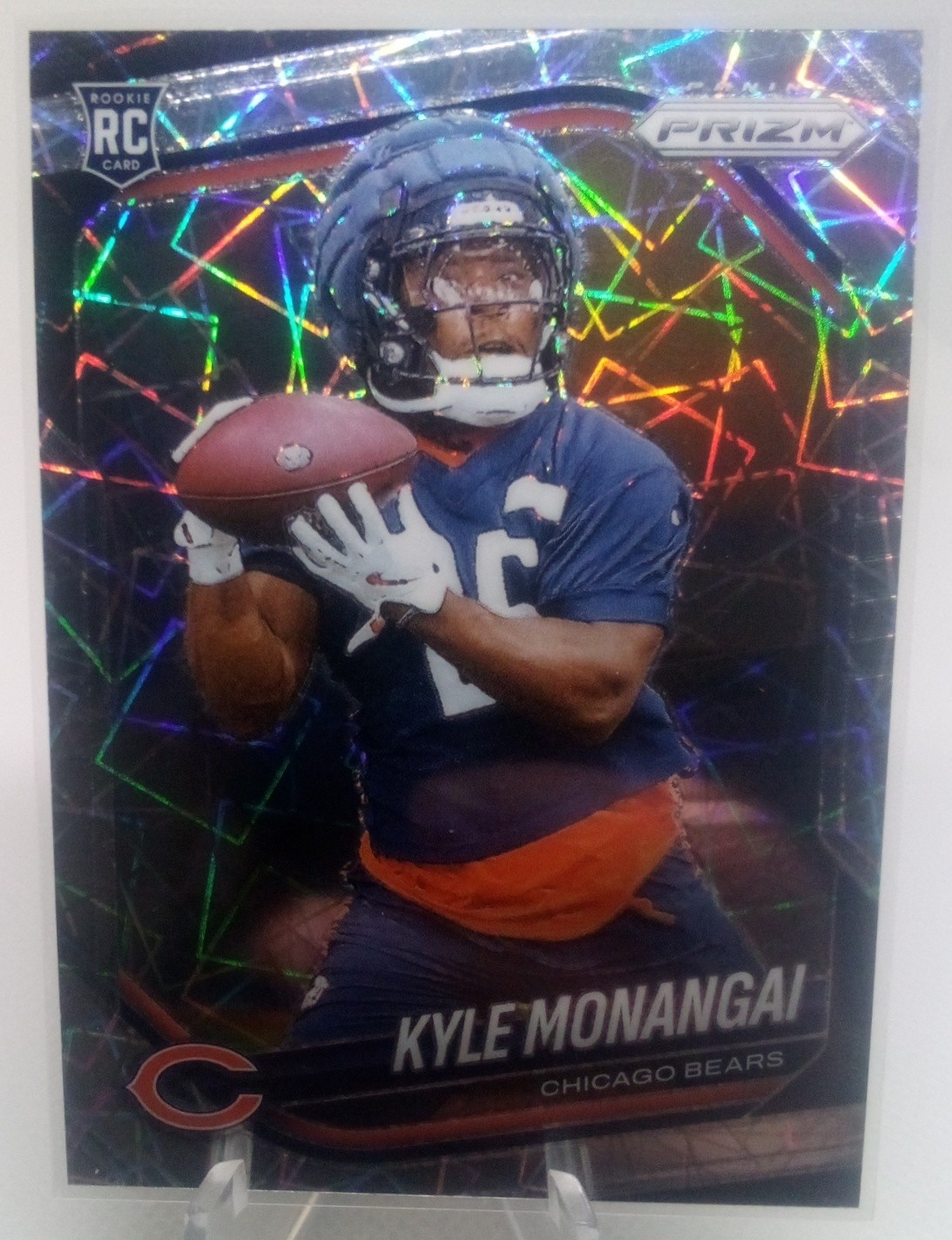 2025 Panini Prizm Kyle Monangai #348 Lazer RC Bears