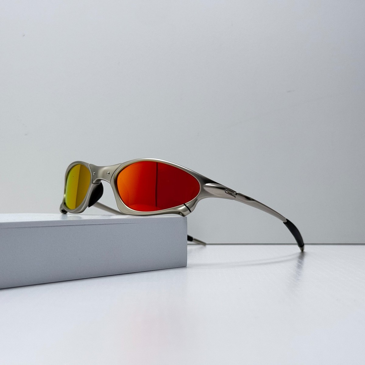 Oakley Penny X-Metal Sunglasses Silver Frame Ruby Lens Vintage