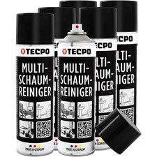 TECPO MULTI SCHAUM-REINIGER 6x500 ml f&uuml;r POLSTER SCHEIBEN GLAS KUNSTSTOFF METALL