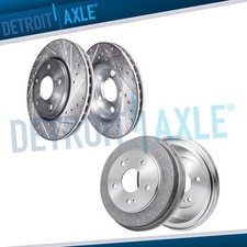 Front Drilled Brake Rotors + Rear Drums for 1997 1998 1999 2000 2001 Honda CR-V
