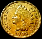 1897 INDIAN HEAD CENT UNCIRCULATED! 4 DIAMONDS! A beautiful coin!
