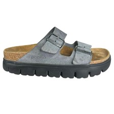 Papillio X Birkenstock Arizona Blue Suede Platform Sandal Size 38 M 5 W 7