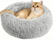 RAINFLOW Plush Cat Bed, Washable Anti-Slip Mat for Pet Comfort Sleep