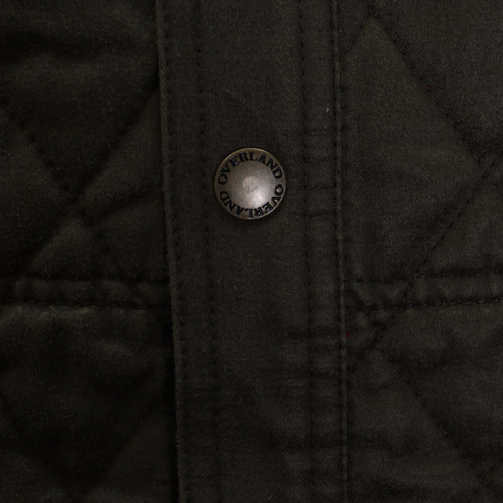 Overland Quilted Coated Cotton Shirt Jacket Men S Dark Olive NWT Deadstock image 9