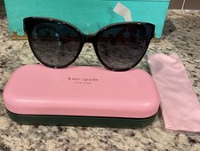 KATE SPADE Women  s Sunglasses Aubriella/G/S 0HWJ-9O Black/Grey Lens w/Case NWT