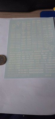 nascar decorative decals various in white 1/24