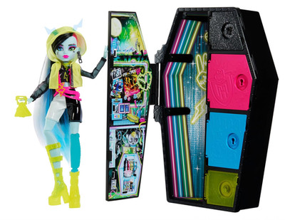 MONSTER HIGH Skulltimate Secrets Frankie Stein Puppe Neon Frights Zubehör