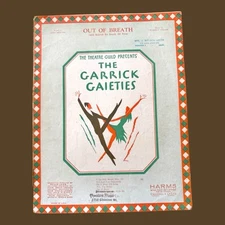 Out of Breath Garrick Gaieties VTG Sheet Music 1933  John Mercer Everett Miller