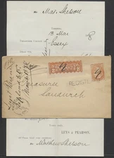 1878 Registered #F1 Cover Toronto to Sandwich ONT with Enclosure Pen Cancels